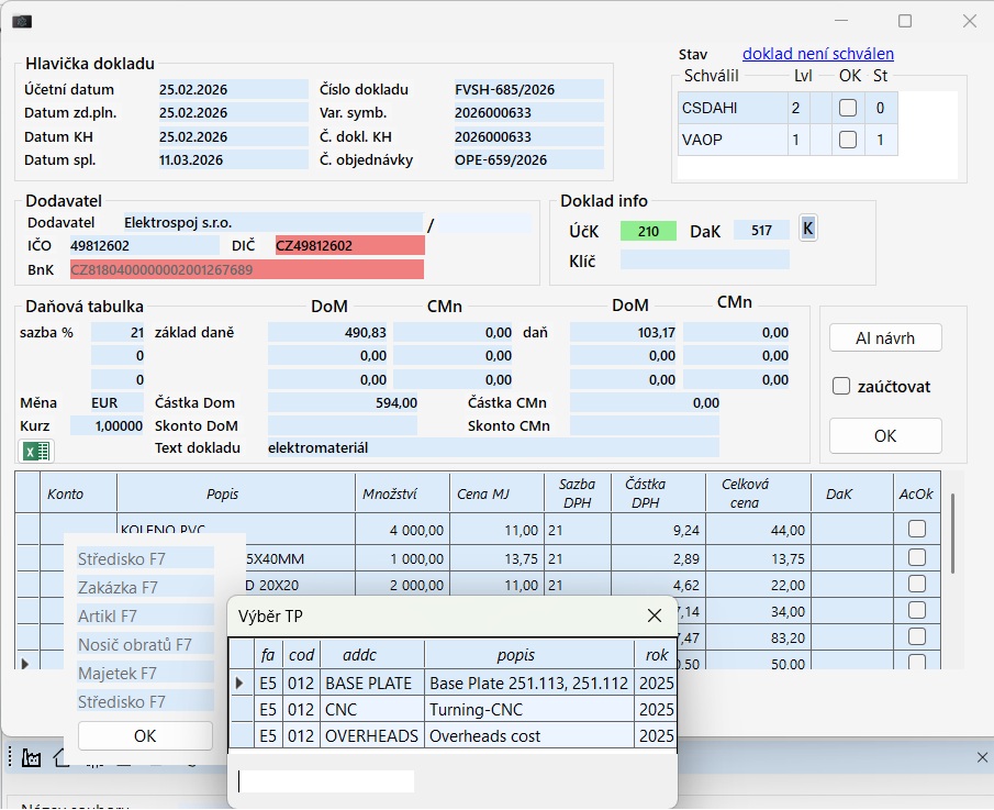 Schvalovací krok dokumentu